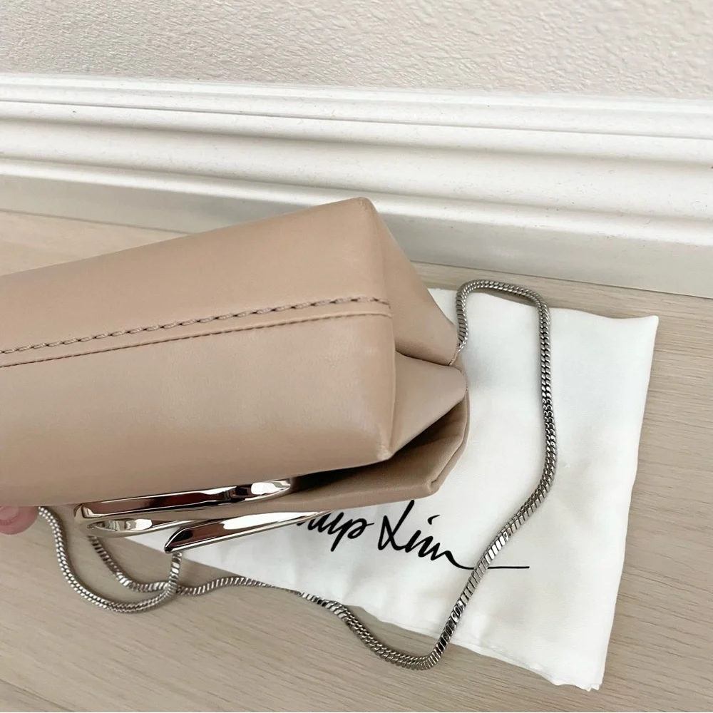 3.1 Phillip Lim Micro Alix Chain crossbody clutch flap bag in beige